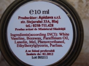ingrediente balsam buze apidava